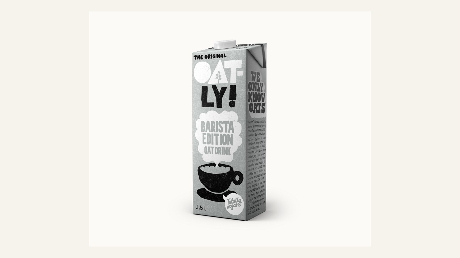 Oatly Barista Edition carton used for oat-base texture guidance